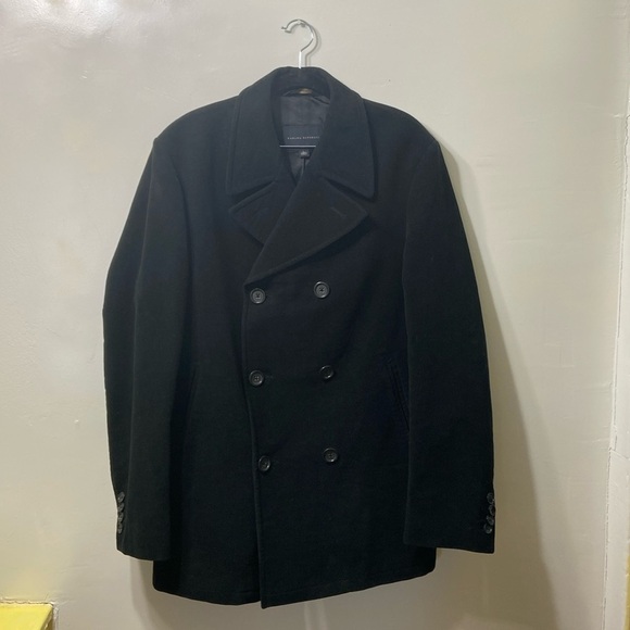 Banana Republic Double Breasted Men’s Peacoat (Black, Size L) - Picture 1 of 14